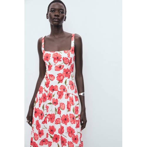 Mango zomerjurk rood afbeelding