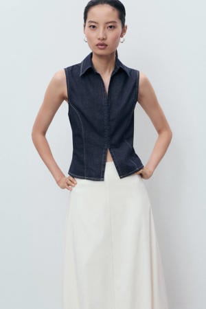 denim gilet dark blue denim