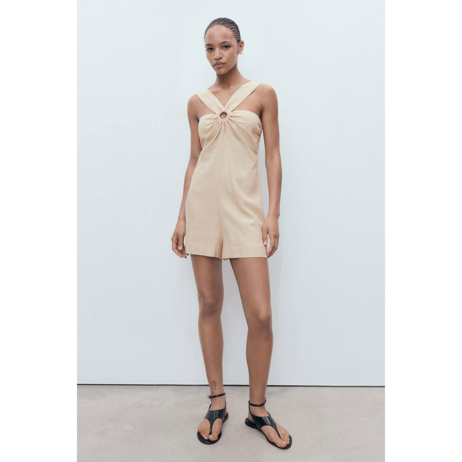 Mango linnen ecru playsuit