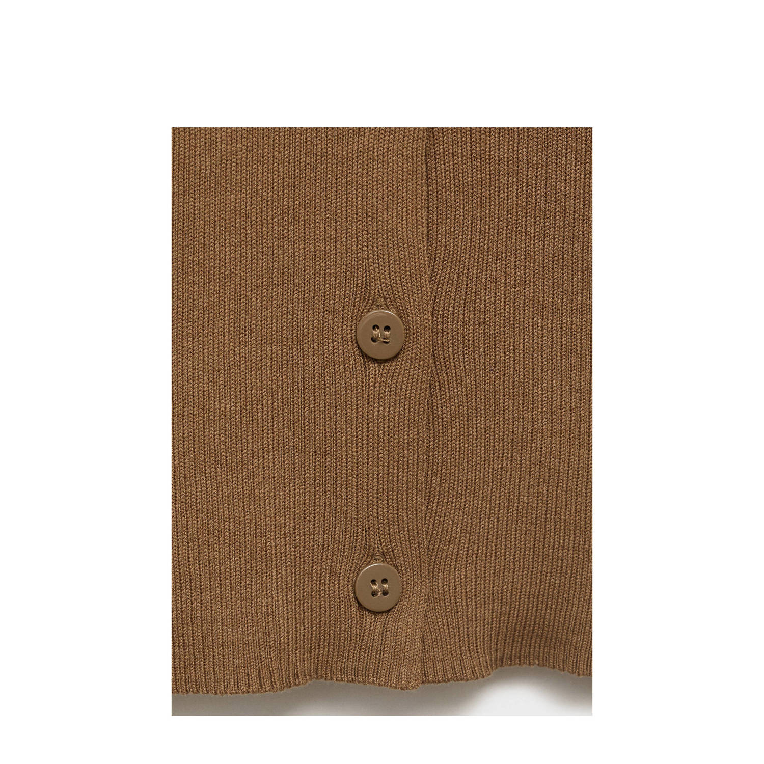 Mango gebreid vest camel