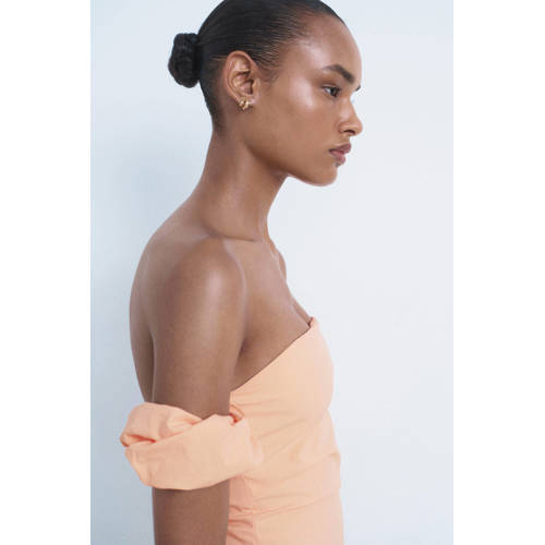 Mango off shoulder jurk oranje afbeelding
