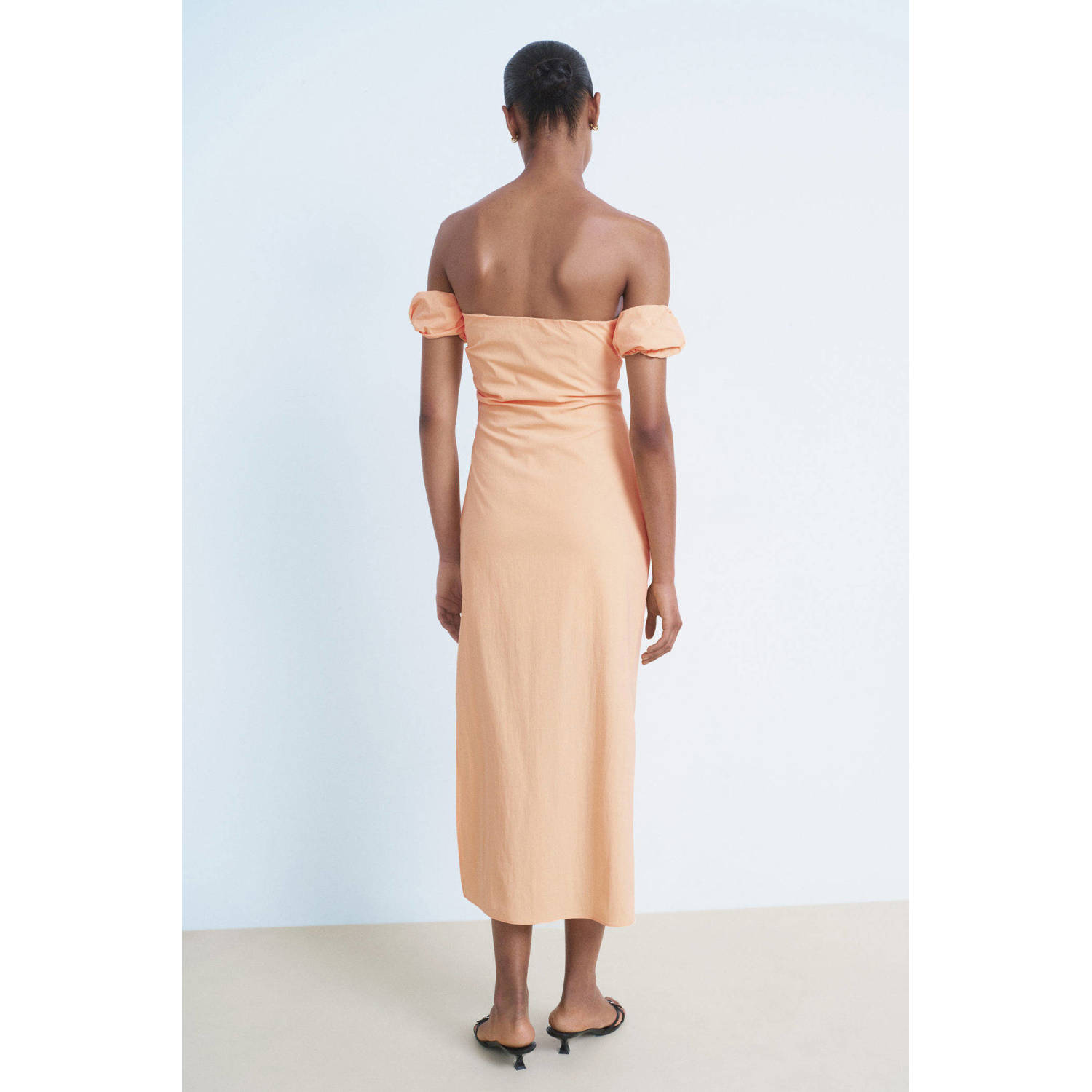Mango off shoulder jurk oranje