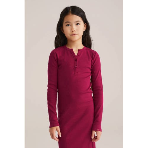 WE Fashion midi jurk donkerrood afbeelding