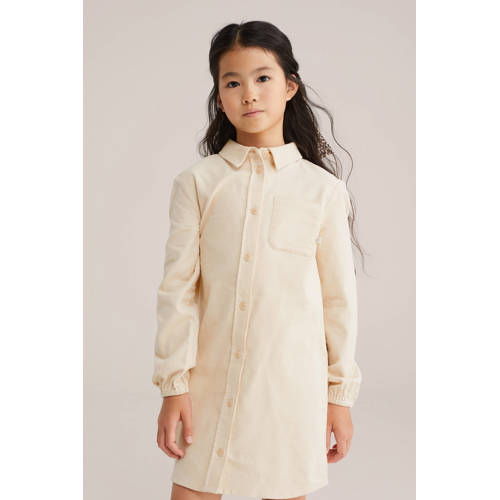 WE Fashion corduroy A-lijn jurk ecru afbeelding