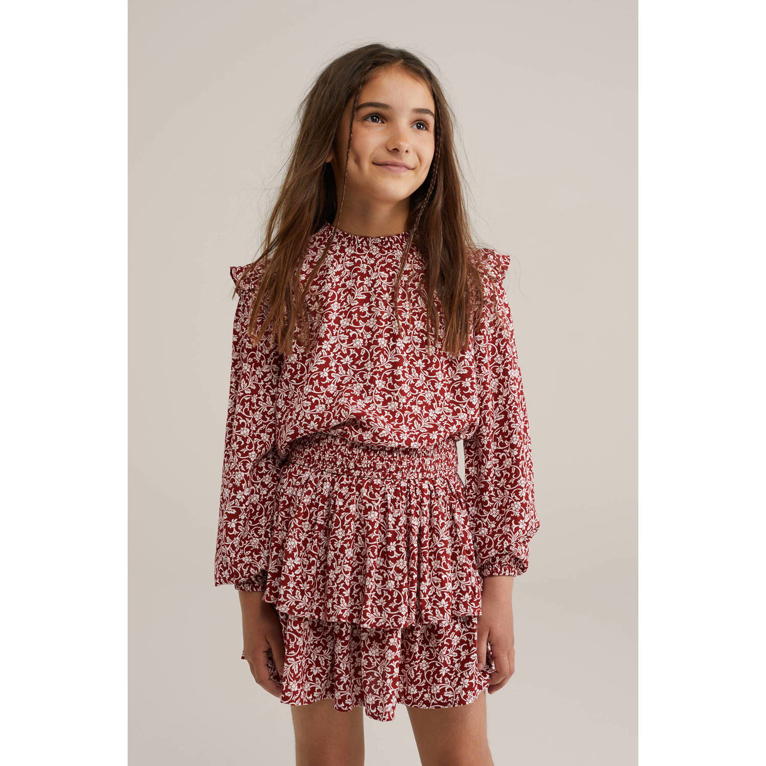 WE Fashion blousetop donkerrood