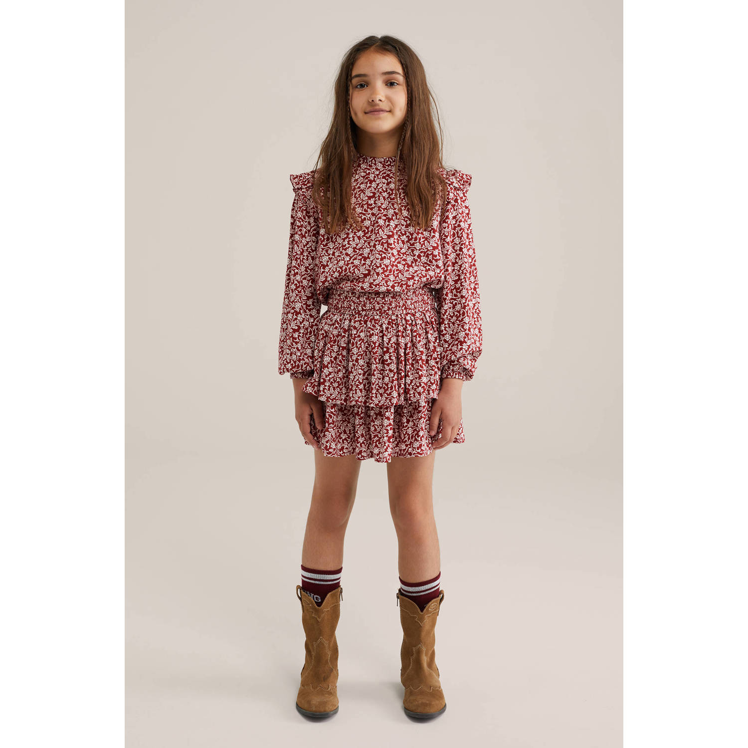 WE Fashion blousetop donkerrood