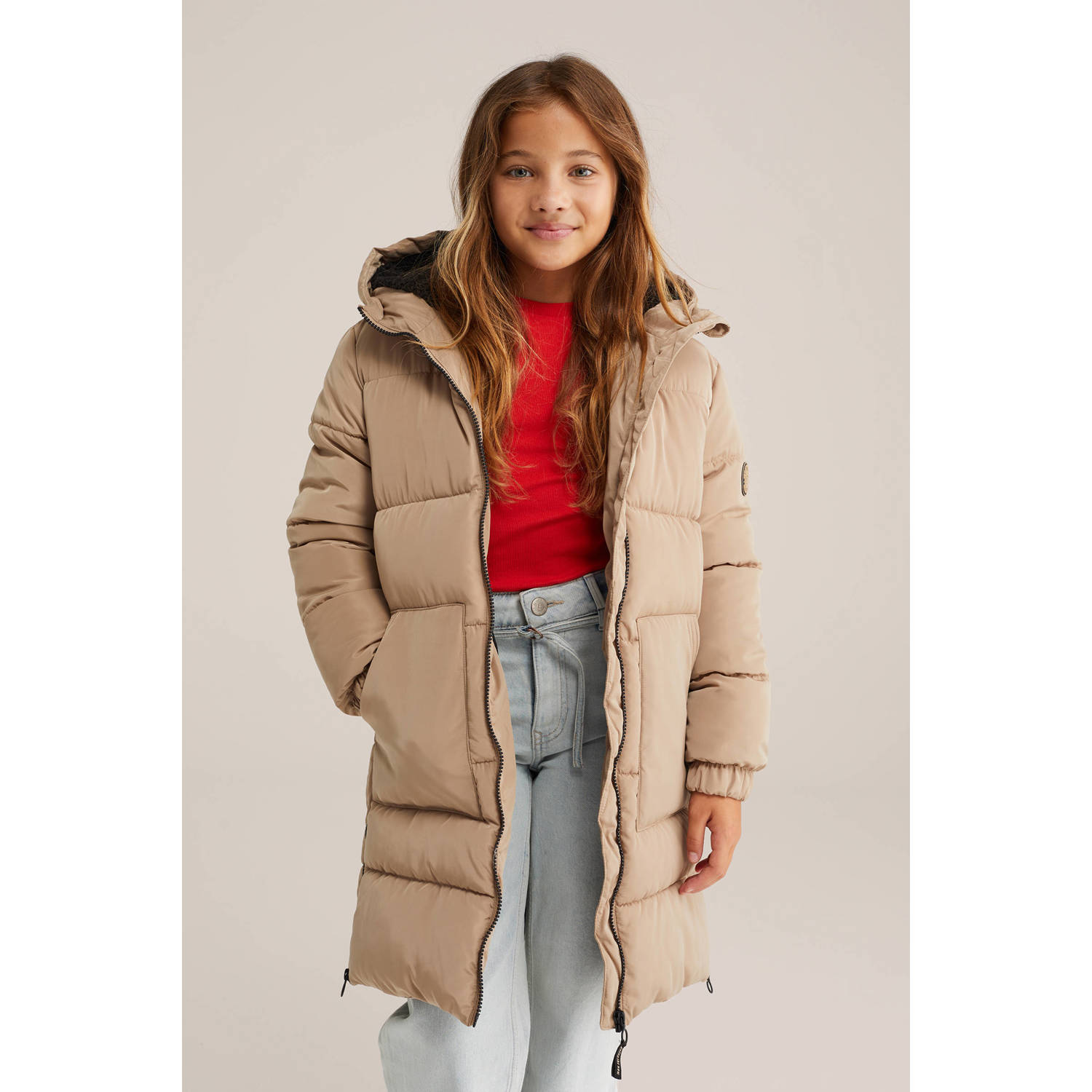 WE Fashion gewatteerde jas zand