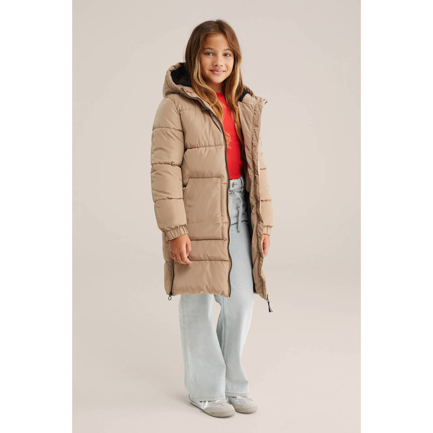 WE Fashion gewatteerde jas zand