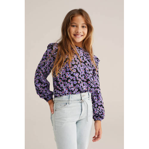 WE Fashion blousetop donkerblauw afbeelding