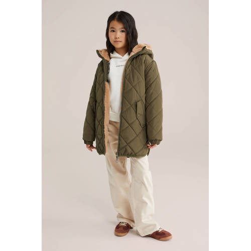WE Fashion reversible jas winter donkergroen afbeelding