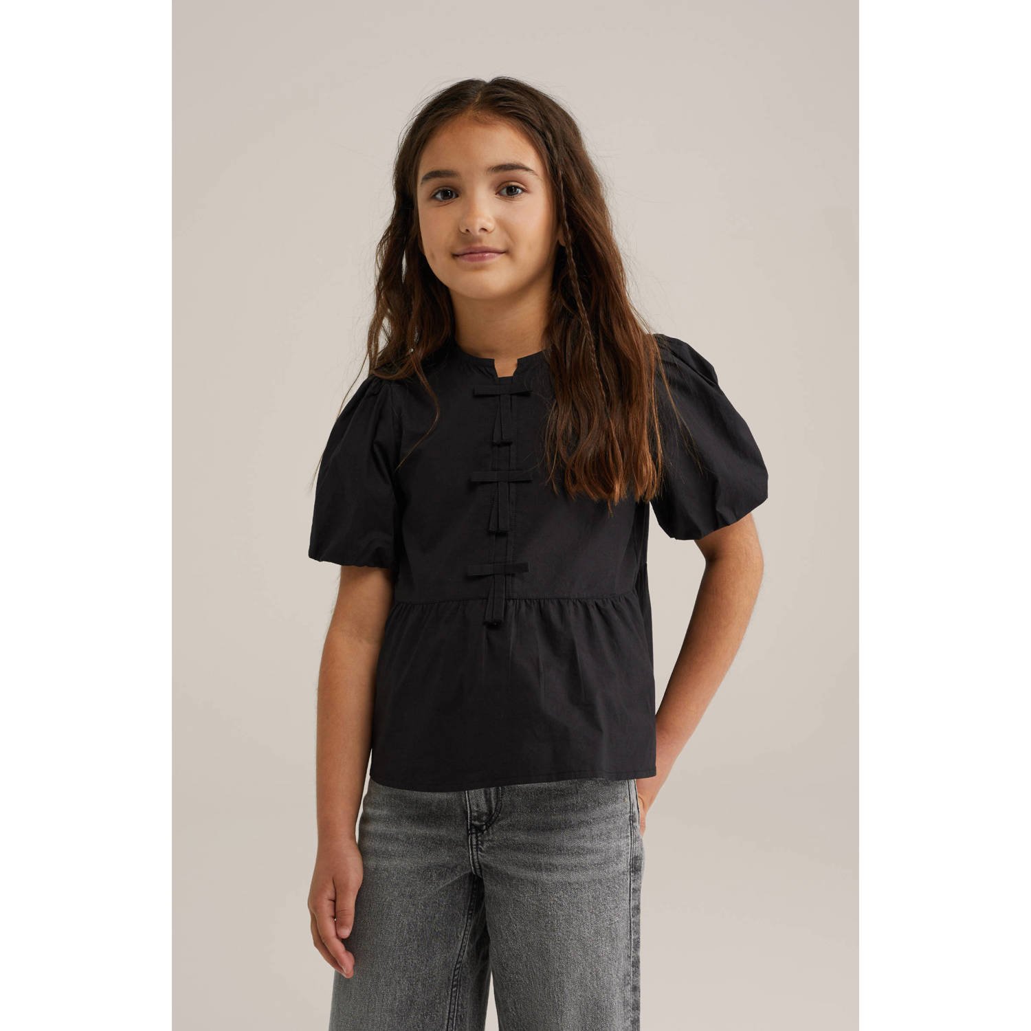 WE Fashion blousetop zwart