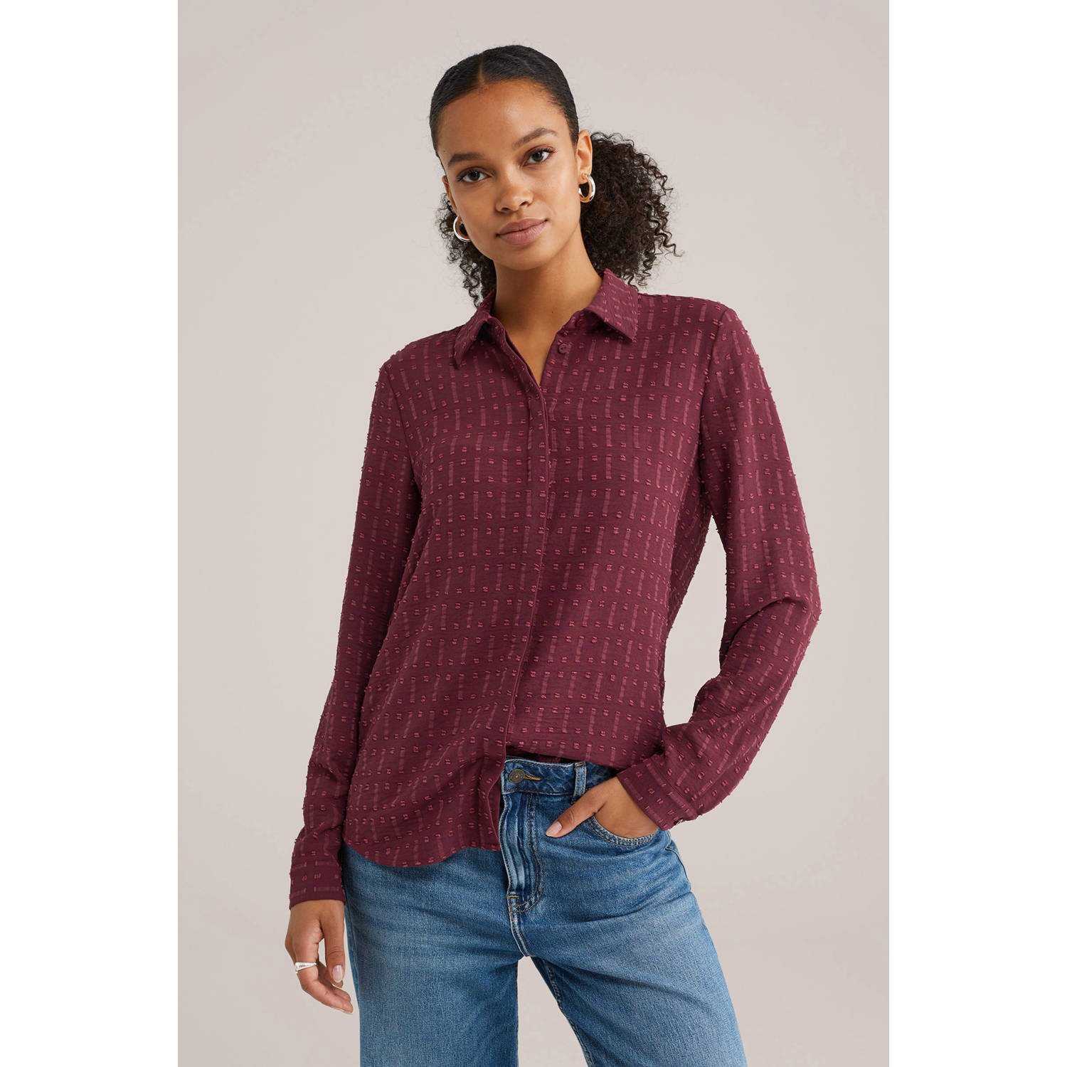 WE Fashion blouse donkerrood