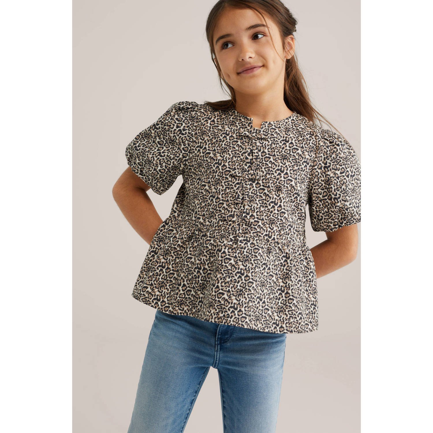 WE Fashion blousetop bruin