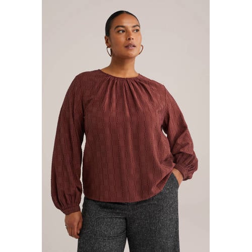 WE Fashion blousetop donkerrood afbeelding