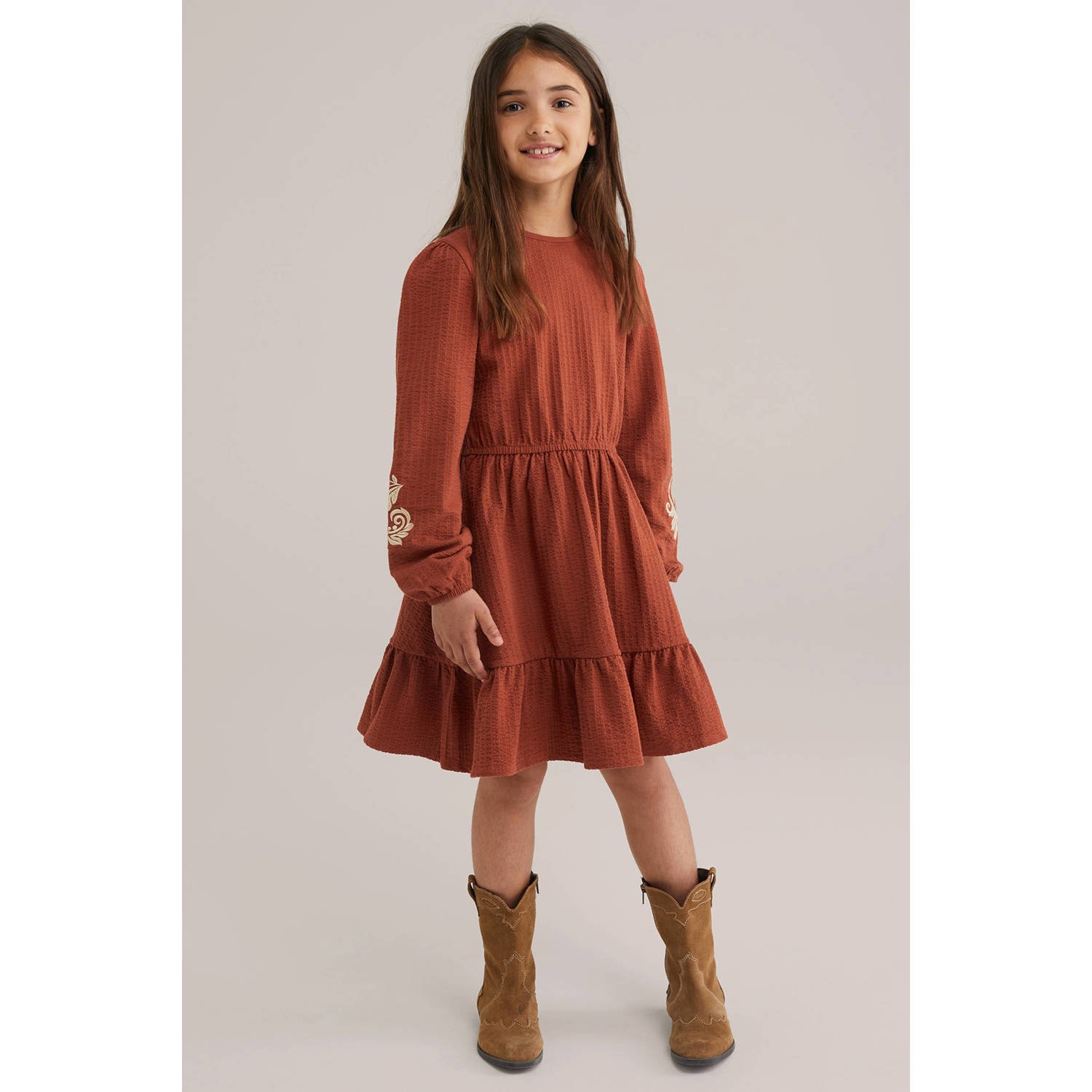 WE Fashion korte jurk bruin