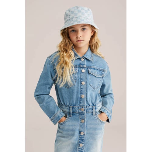 WE Fashion Blue Ridge denim blousejurk medium blue denim afbeelding