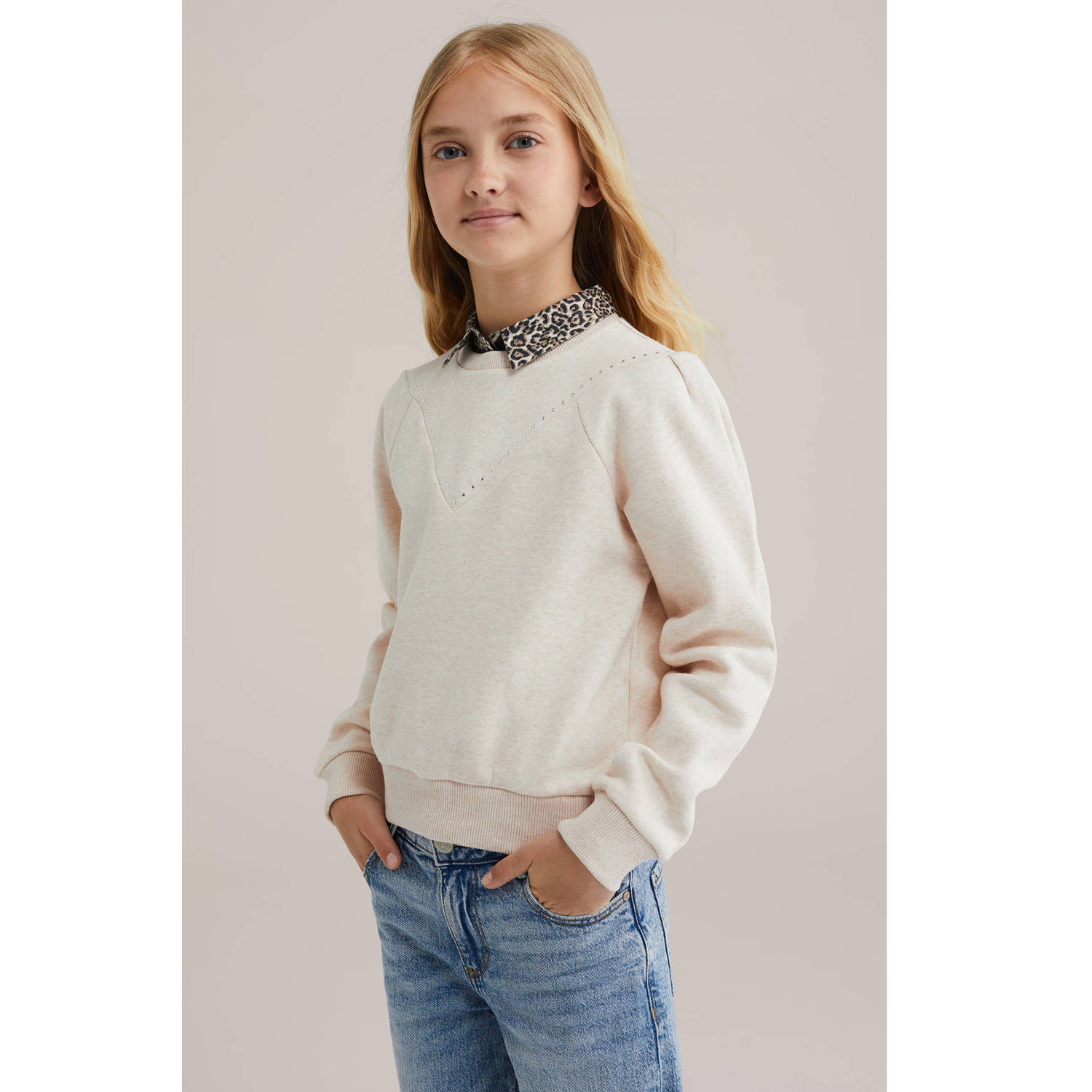 WE Fashion kraag bruin zwart