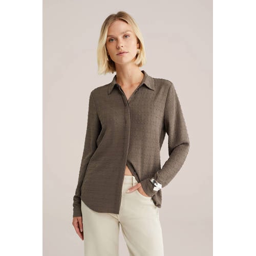 WE Fashion blouse kaki afbeelding