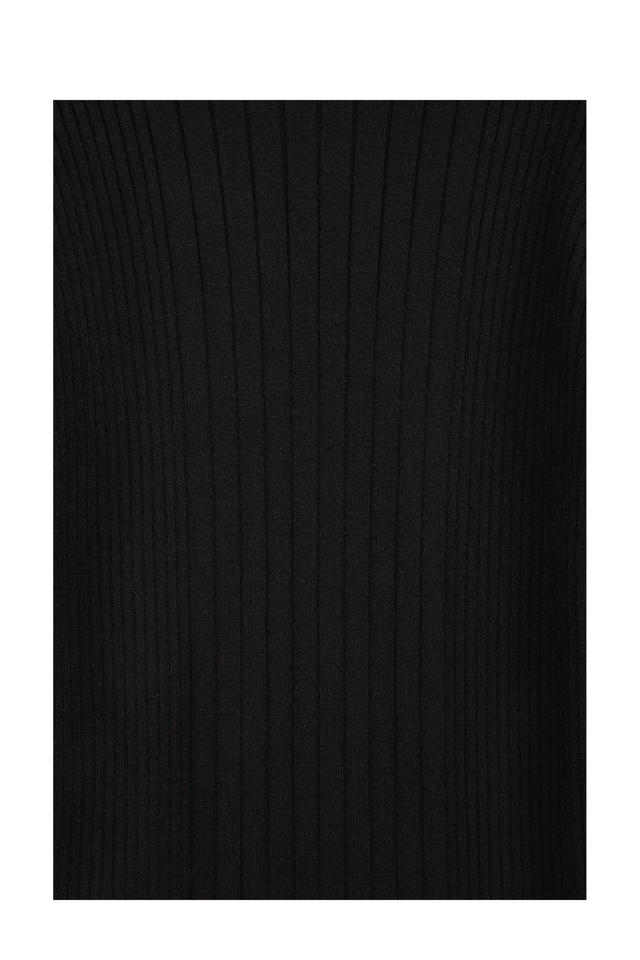 WE Fashion jurk met col rib gebreid zwart wehkamp