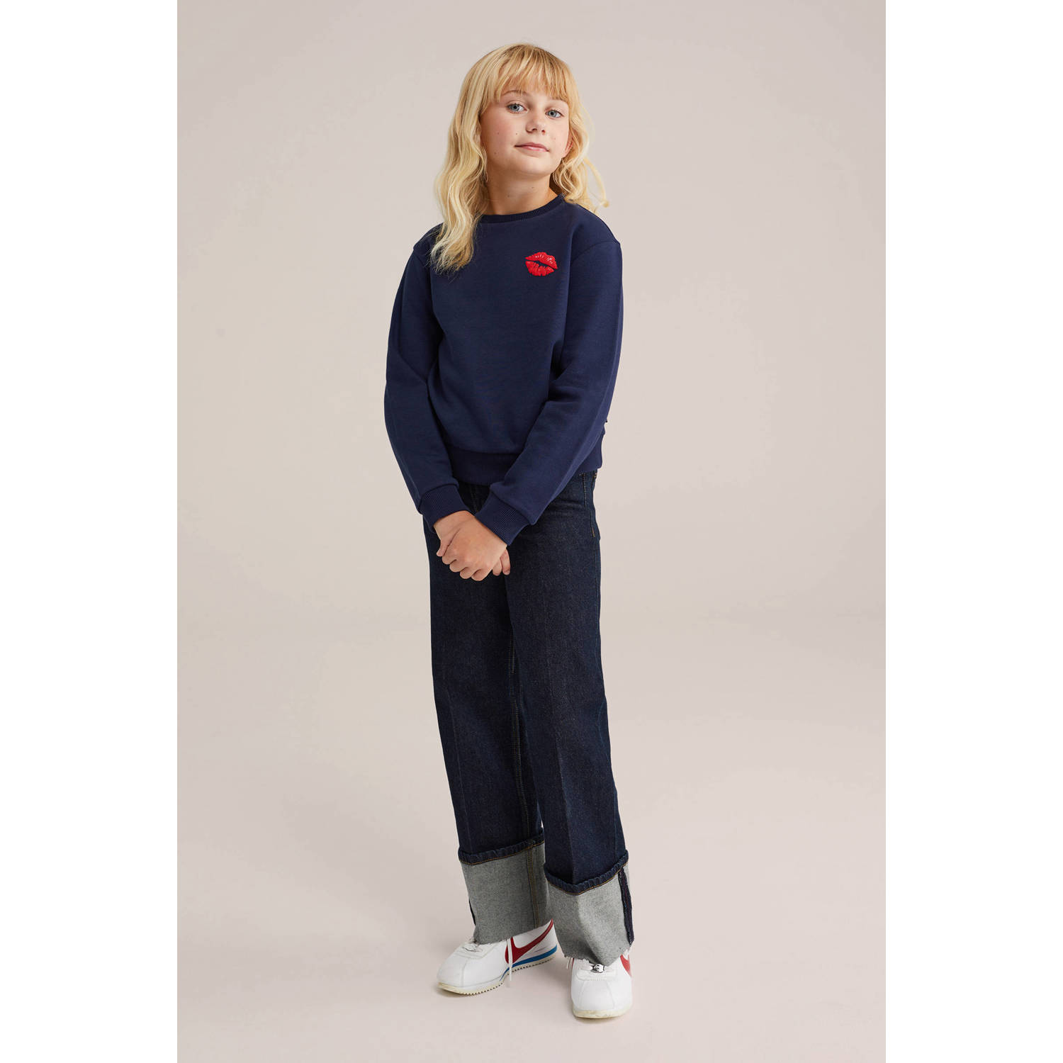 WE Fashion sweater donkerblauw