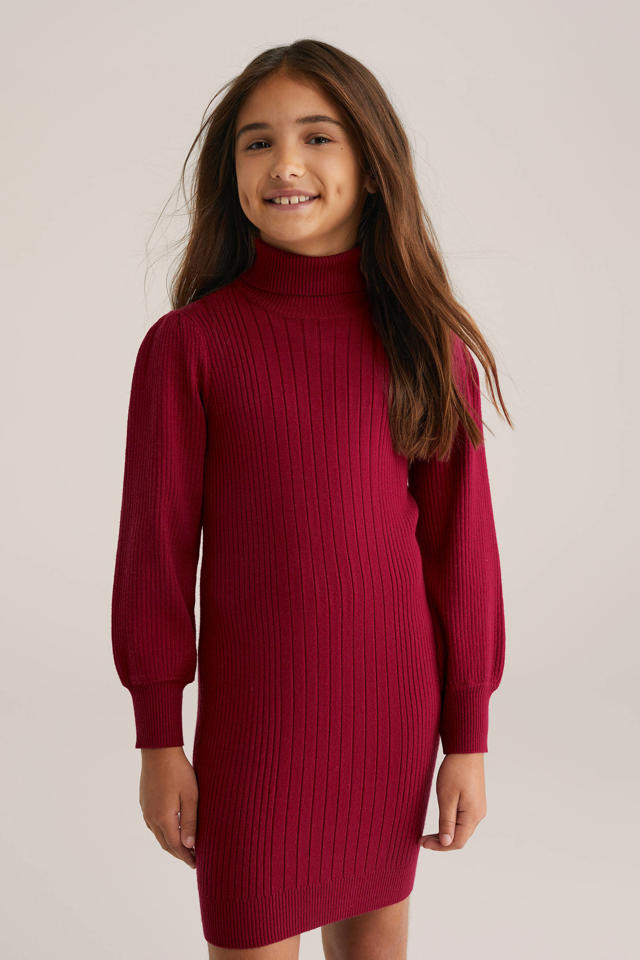 Haloumoning Elegante meisjesjurk met lange mouwen, A-lijn, plooirok, ronde hals, vloeiende midi-jurk, zwart, 7-8 Jaren