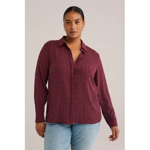 WE Fashion Curve blouse donkerrood afbeelding