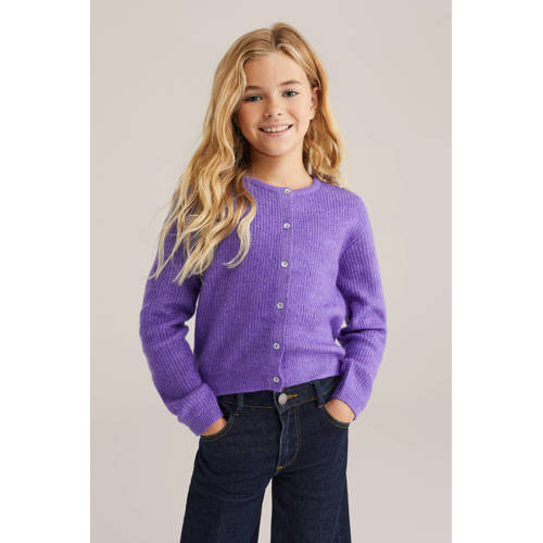 WE Fashion vest paars gebreid afbeelding