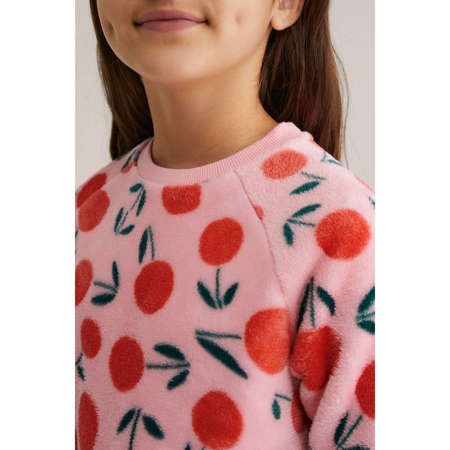 WE Fashion pyjamaset fleece roze