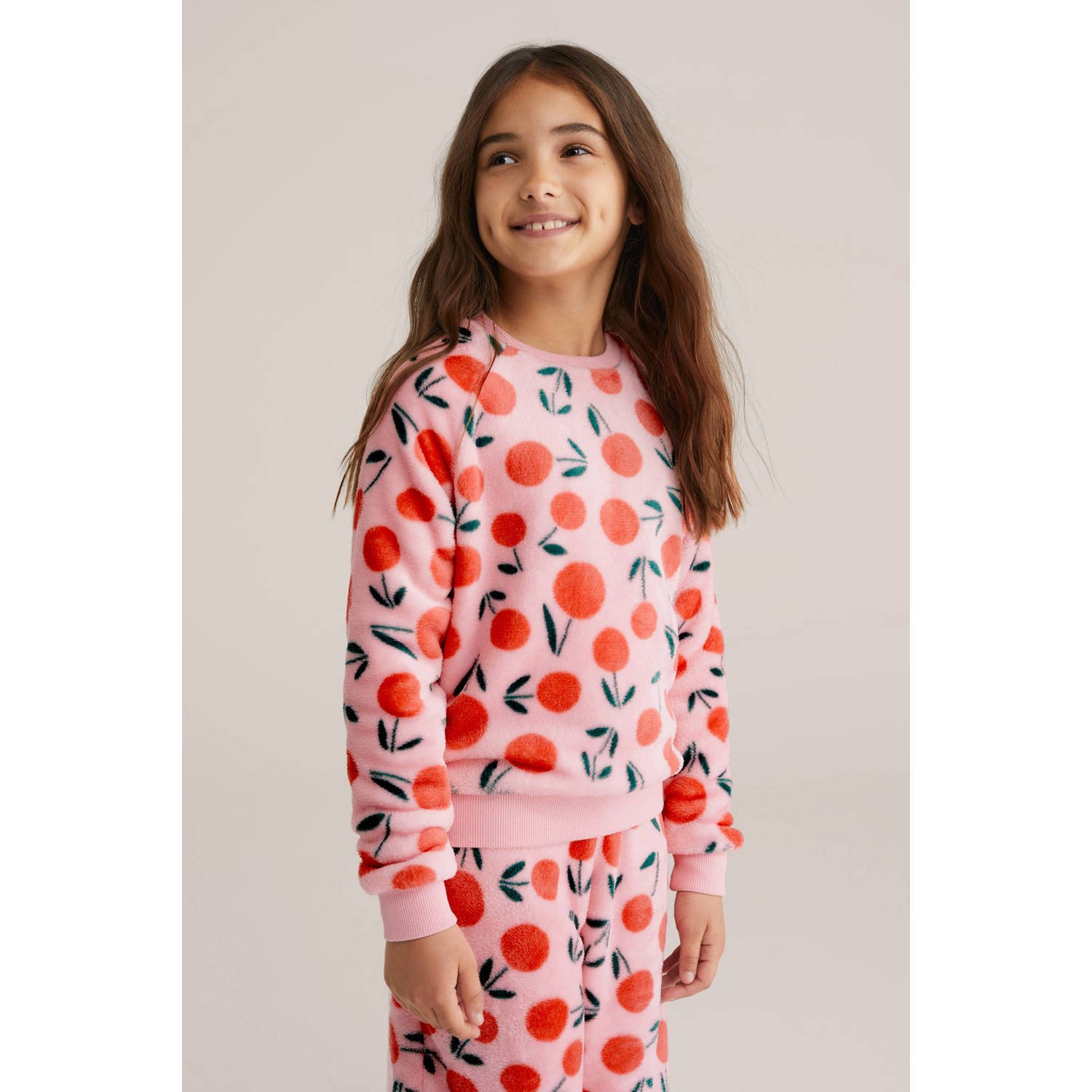 WE Fashion pyjamaset fleece roze