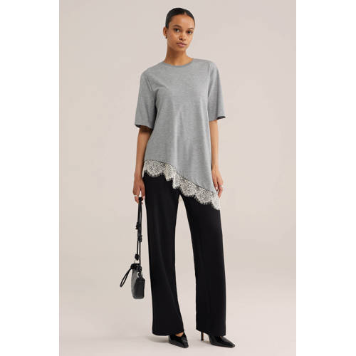 WE Fashion straight regular waist broek zwart afbeelding
