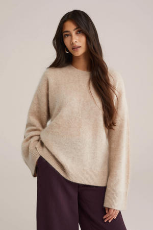 gebreide trui met wol beige
