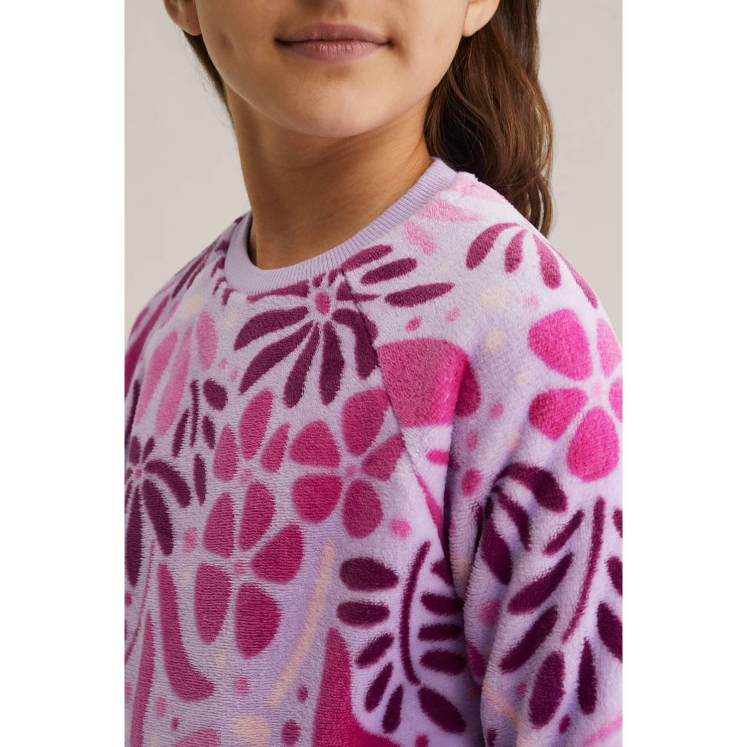 WE Fashion pyjamaset fleece lila