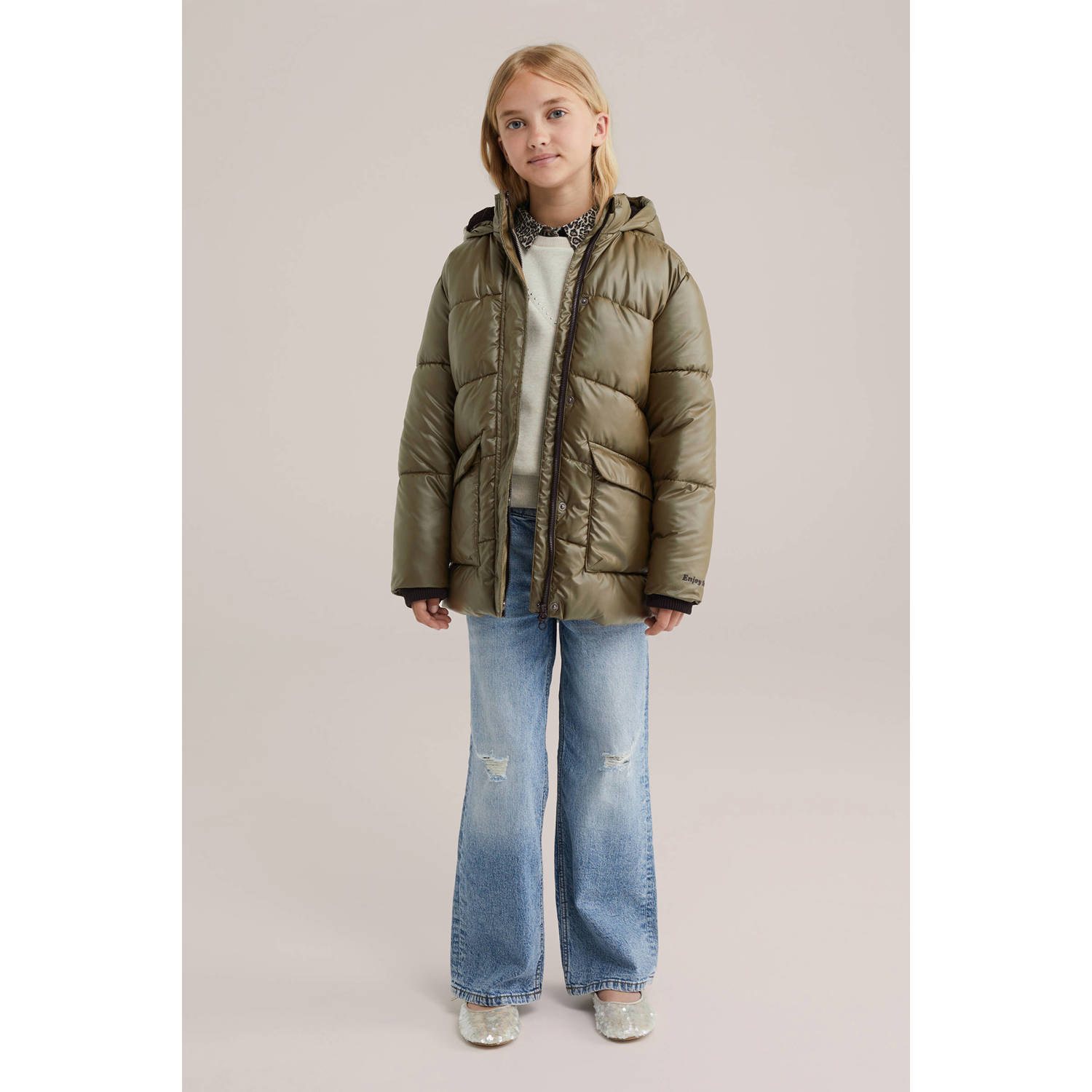 WE Fashion gewatteerde jas bruin