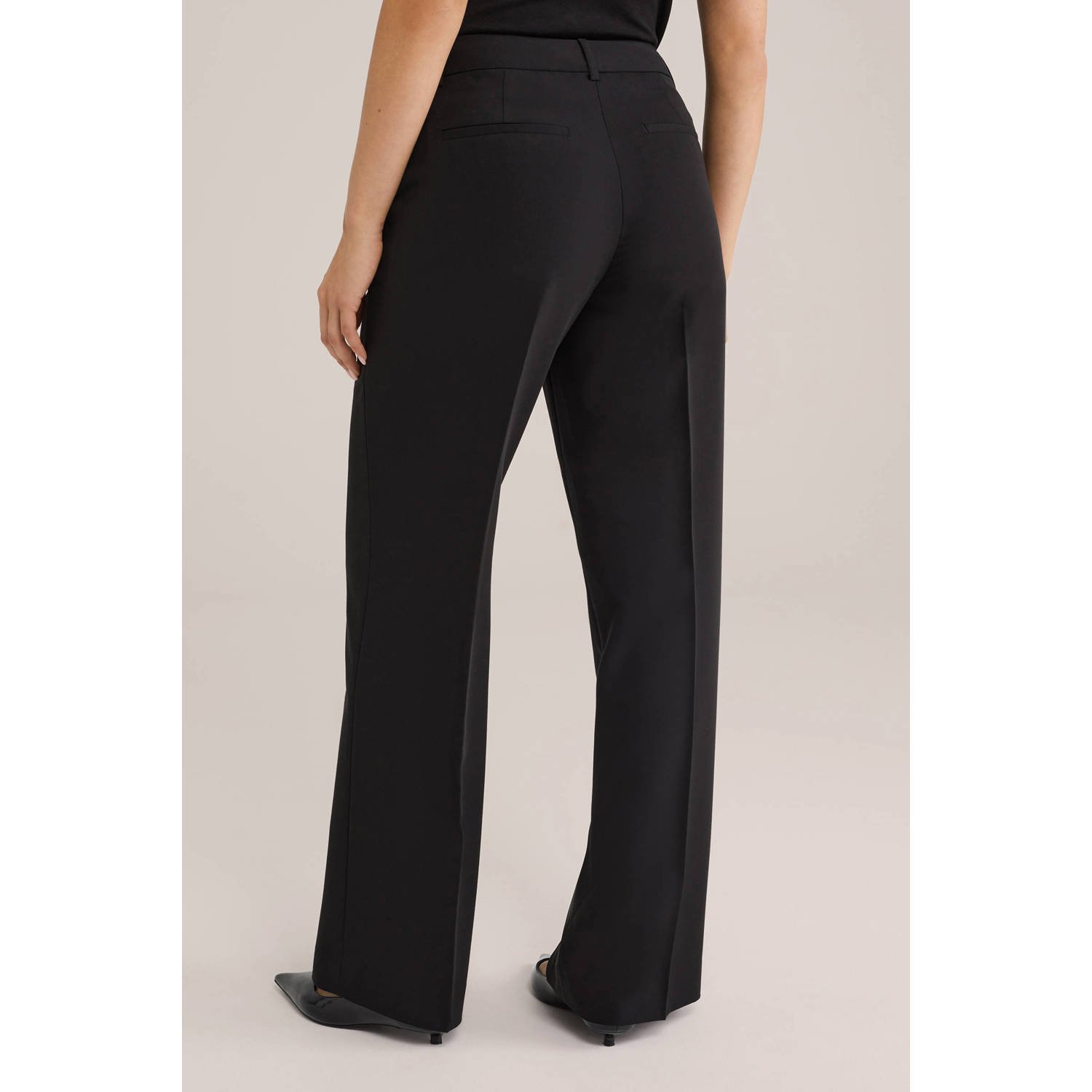 WE Fashion regular waist pantalon zwart