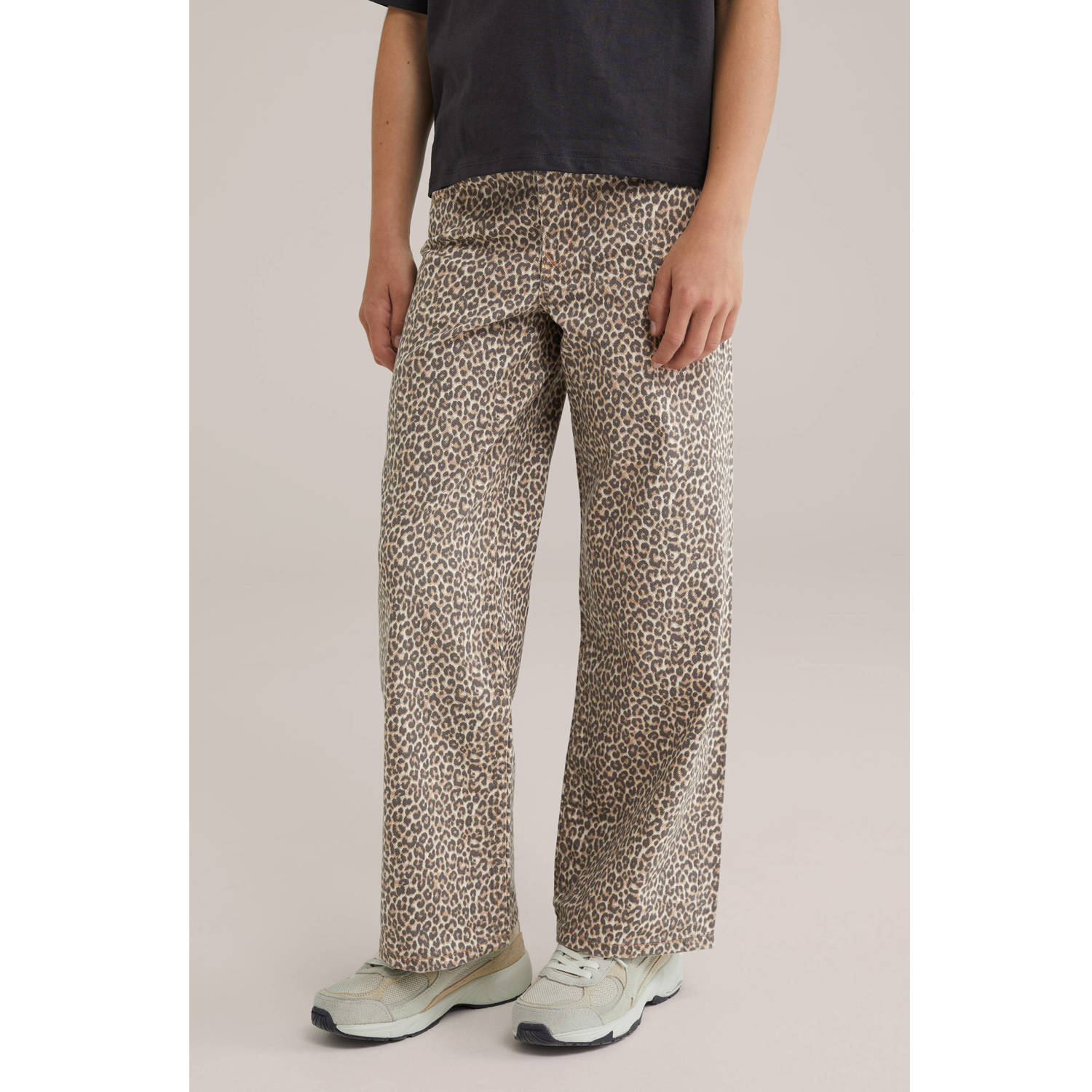 WE Fashion loose casual broek beige