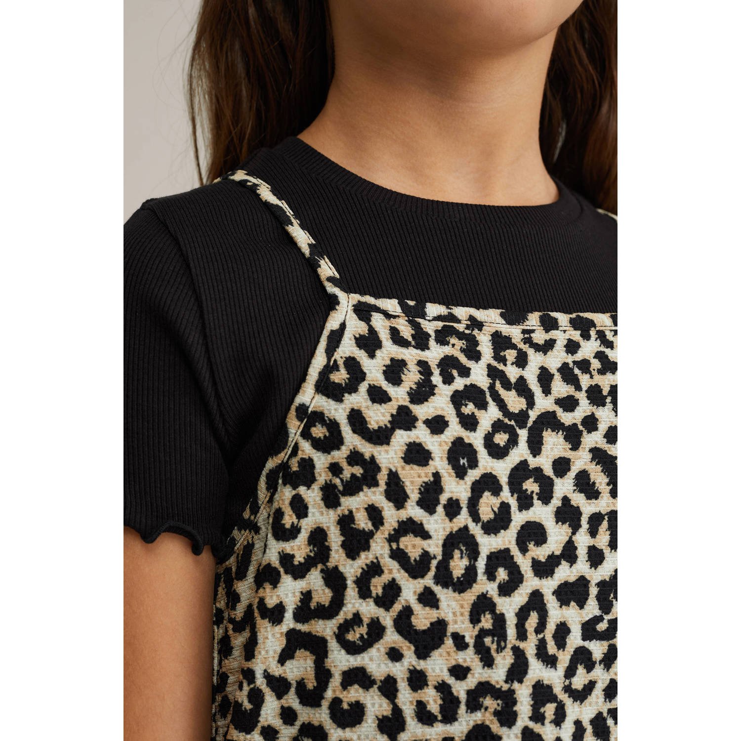 WE Fashion overgooier zomerjurk beige