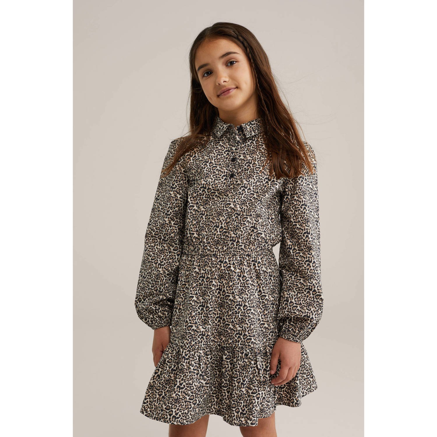 WE Fashion korte jurk bruin