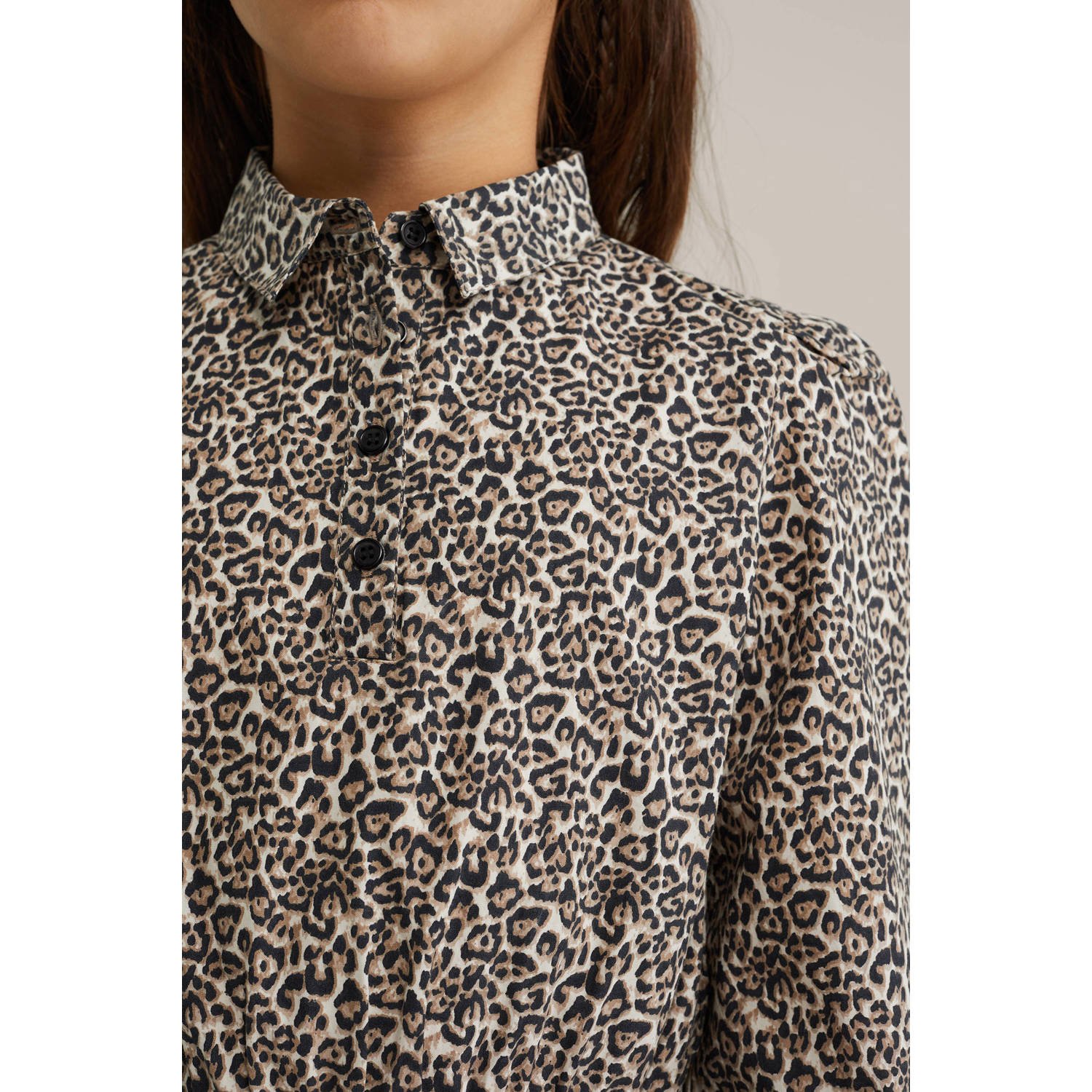 WE Fashion korte jurk bruin