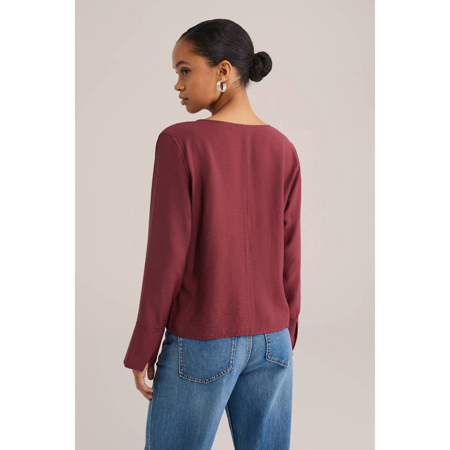 WE Fashion blousetop donkerrood