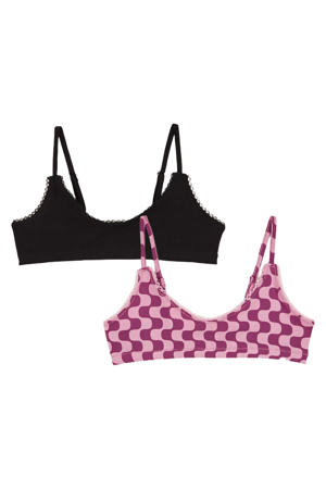BH top - set van 2 roze/lichtroze/zwart