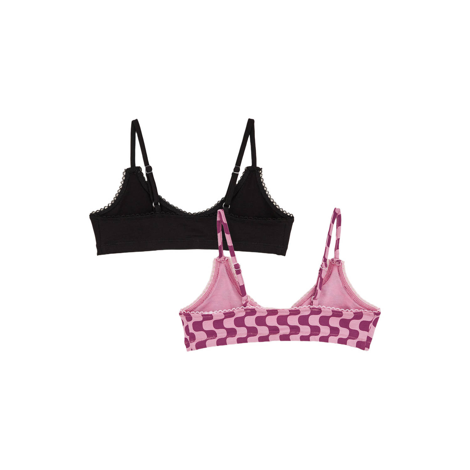 WE Fashion BH top set van 2 roze lichtroze zwart