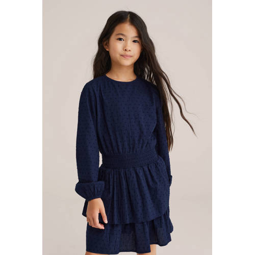 WE Fashion korte jurk donkerblauw afbeelding