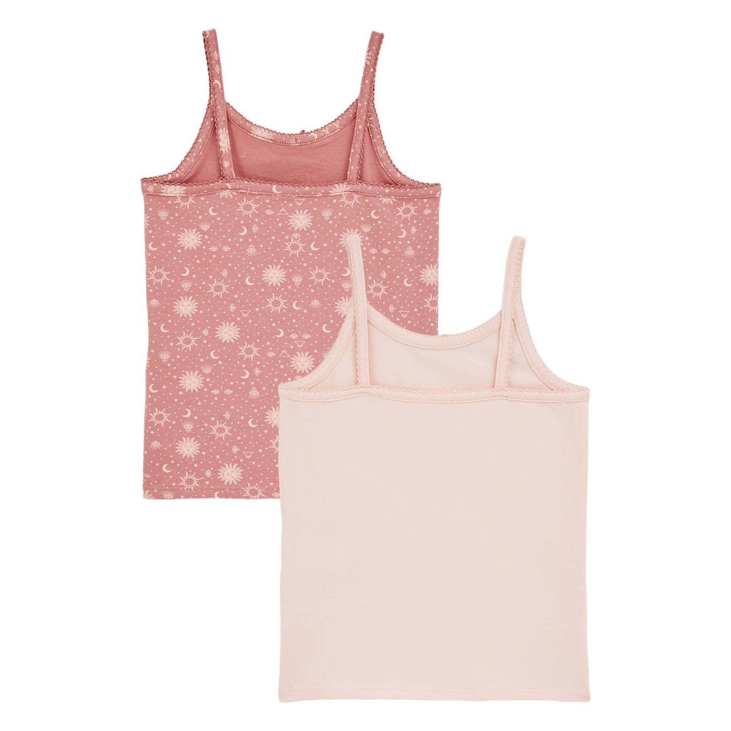 WE Fashion hemd set van 2 lichtroze roze