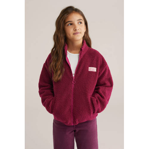 WE Fashion fleece fleecevest donkerrood afbeelding