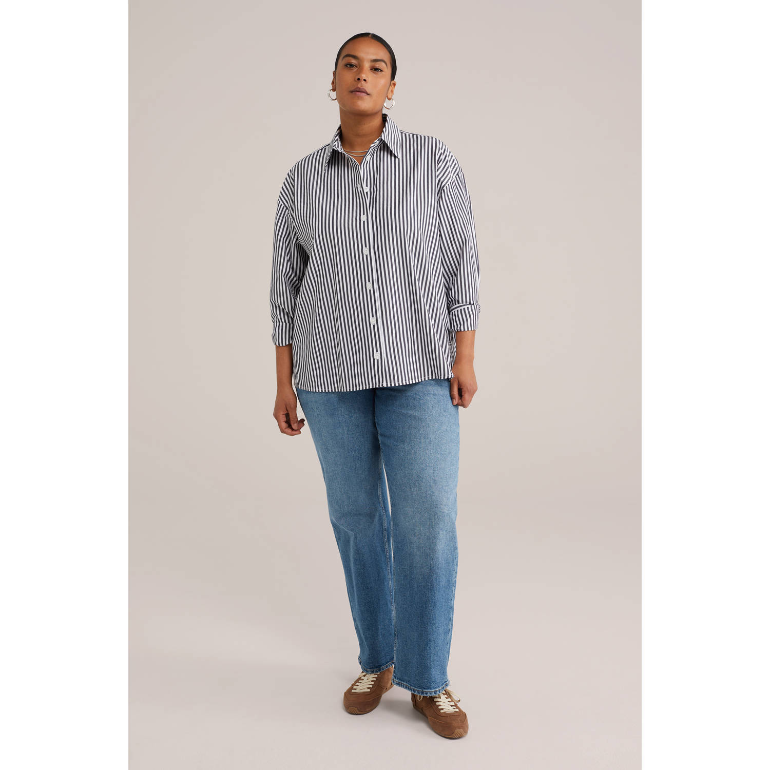 WE Fashion blouse zwart wit