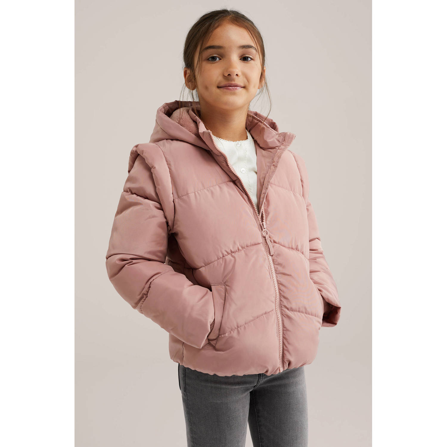 WE Fashion gewatteerde jas poederroze
