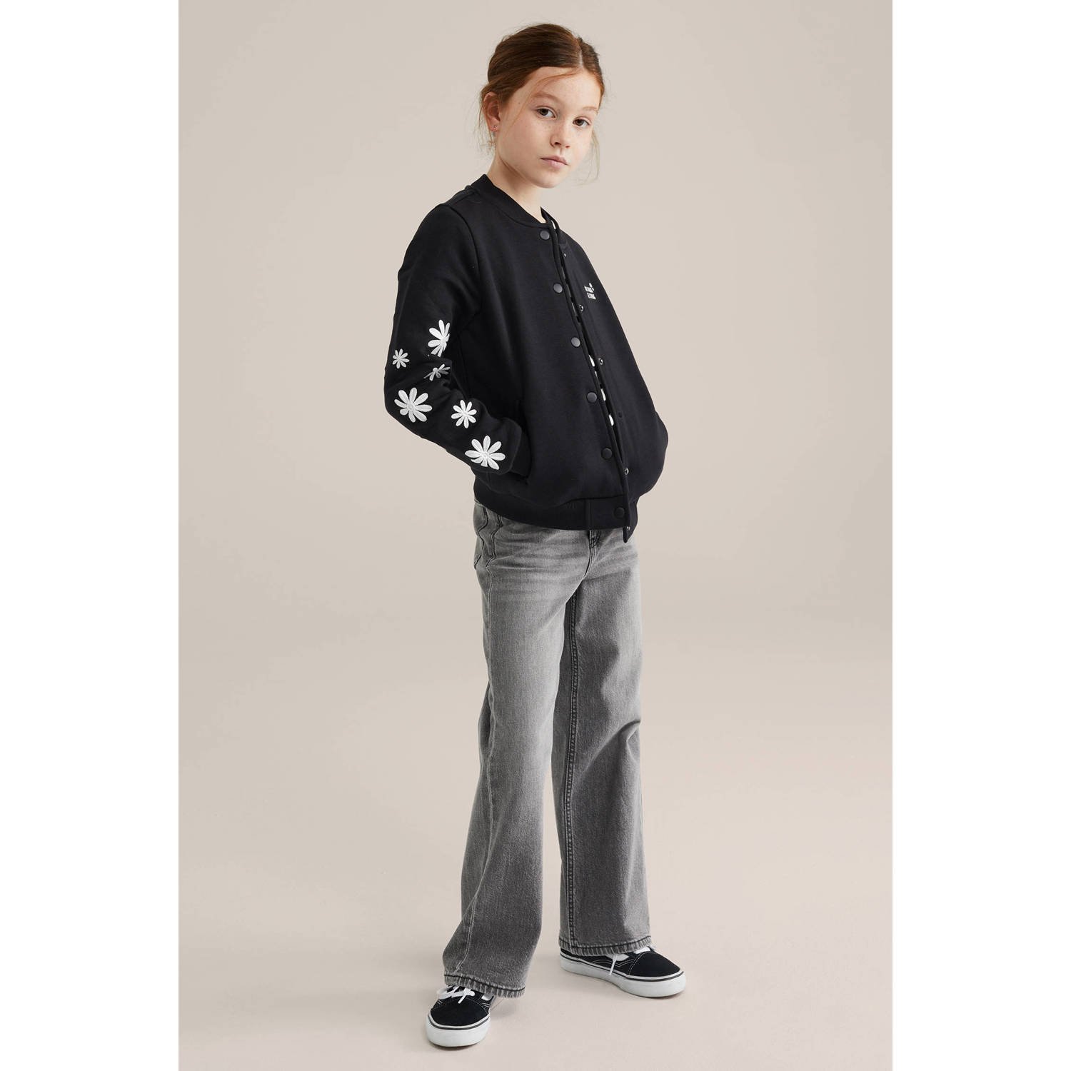 WE Fashion bomber jasje zwart wit