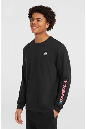 regular T-shirt zwart