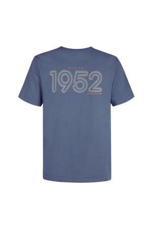 regular T-shirt met backprint blauw