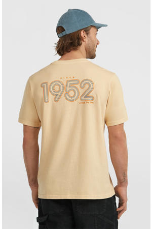 regular T-shirt met backprint beige